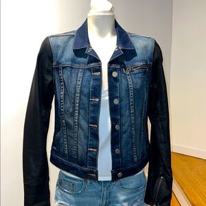 PAIGE JEAN JACKET w/COATED SLEEVES